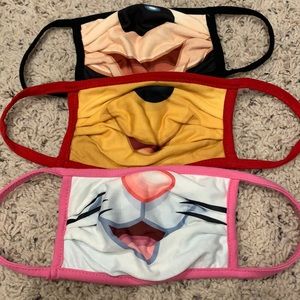 3 adult sized Disney shop masks